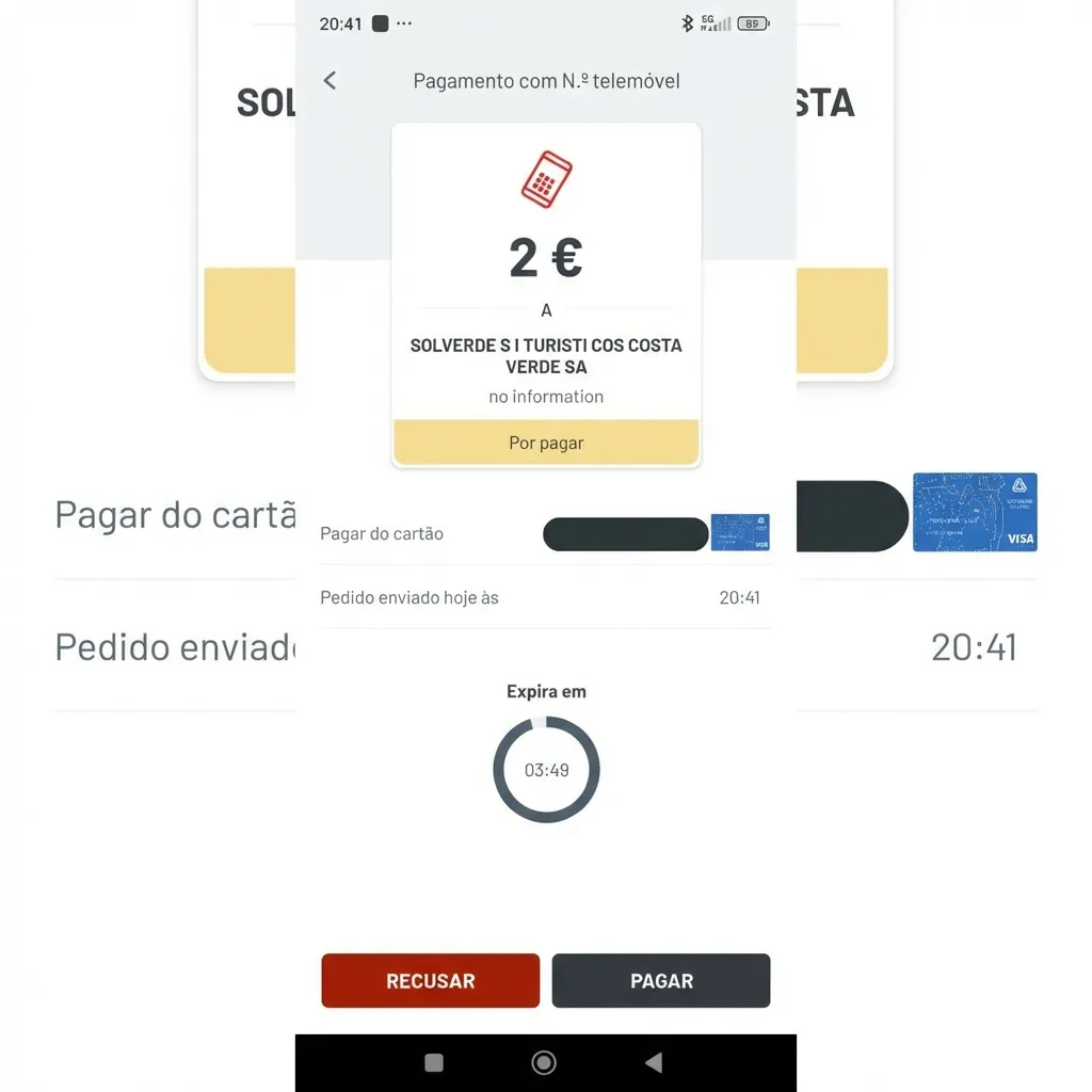 Comprovativo de depósito de 2€ na Solverde via MB WAY em 2026